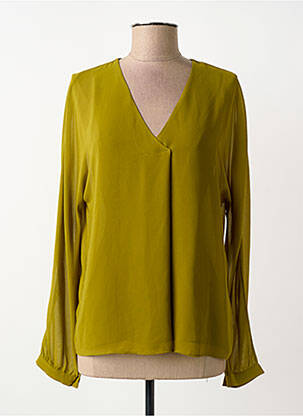 Blouse légère et transparente manches longues vert KOCCA femme