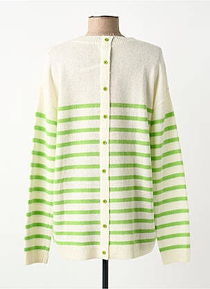 Pull col v manches longues vert ZOE ZONE OF EMBROIDERED femme
