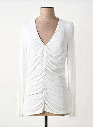 Top tissage jersey manches longues blanc MARC AUREL femme