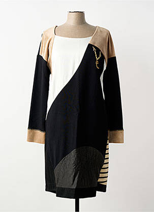 Robe mi-longue manches longues manches longues noir ELISA CAVALETTI femme