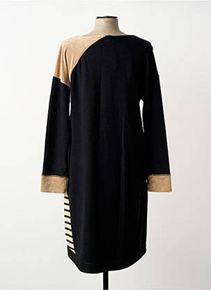 Robe mi-longue manches longues manches longues noir ELISA CAVALETTI femme
