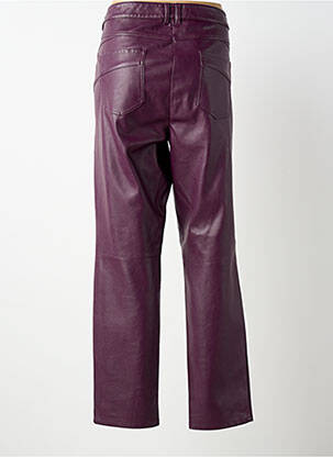 Pantalon droit fermeture zippée sous rabat boutonné taille normale violet MARC AUREL femme