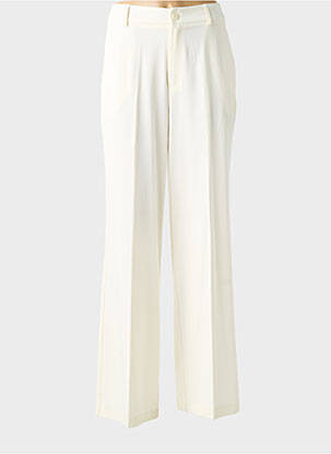 Pantalon droit taille haute taille haute beige K-DESIGN femme