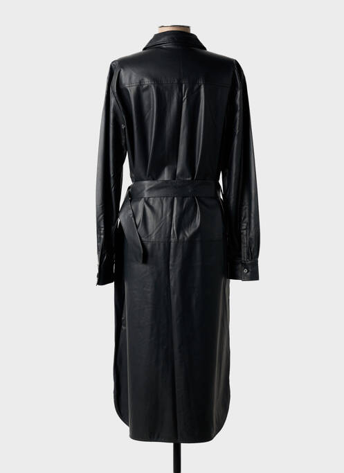 Robe mi-longue manches longues manches longues noir AUREL femme
