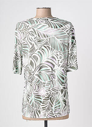 Blouse tissage popeline manches courtes blanc FRANK WALDER femme