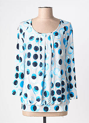 Blouse col rond manches longues bleu FRANK WALDER femme