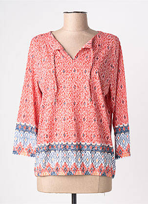 Blouse tissage popeline manches longues orange JOY OF LIFE femme