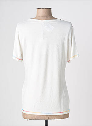 T-shirt sérigraphie floquée manches courtes blanc FRANCE RIVOIRE femme