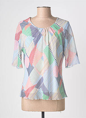 Top imprimé fantaisie manches courtes blanc SOMMERMANN femme