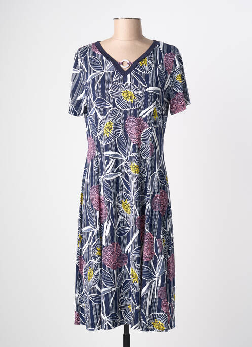 Robe mi-longue bleu FRANCE RIVOIRE femme