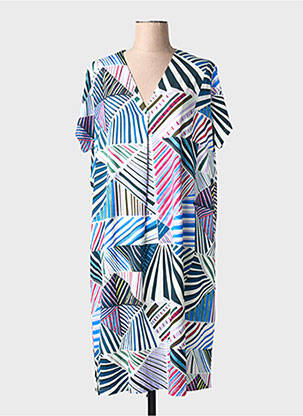 Robe mi-longue manches courtes manches courtes bleu JUPER femme
