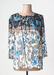 Blouse imprimé fleurs manches 3/4 bleu FRANK WALDER femme