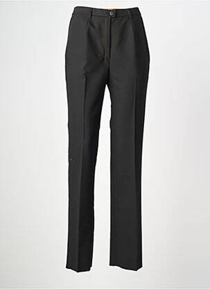 Pantalon droit tissage crêpe taille normale noir KARTING femme