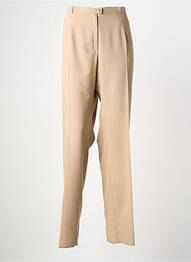 Pantalon droit tissage crêpe taille normale beige CHRISTIAN MARRY femme