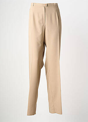 Pantalon droit taille à pinces taille normale beige CHRISTIAN MARRY femme