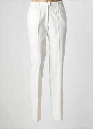 Pantalon slim tissage popeline taille haute beige CHRISTIAN MARRY femme