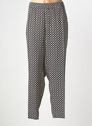 Pantalon droit tissage popeline taille haute noir STARK femme