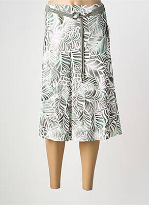 Jupe mi-longue taille élastique vert FRANK WALDER femme