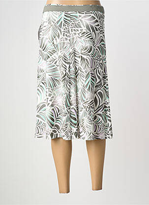 Jupe mi-longue taille élastique vert FRANK WALDER femme
