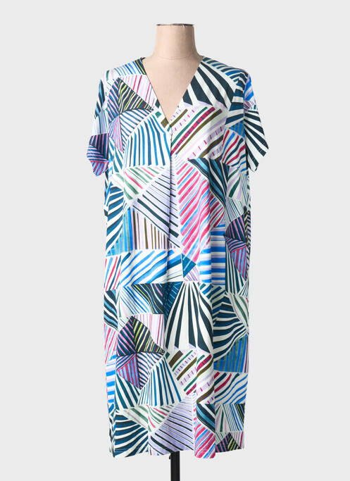 Robe mi-longue manches courtes manches courtes bleu JUPER femme