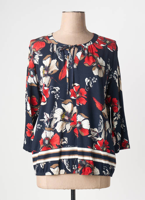 Blouse imprimé fleurs manches 3/4 bleu FRANK WALDER femme