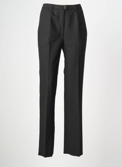 Pantalon droit tissage crêpe taille normale noir KARTING femme