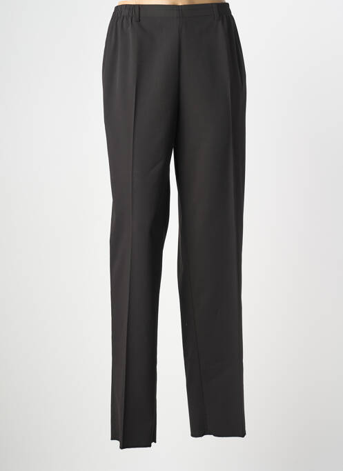 Pantalon droit tissage crêpe taille normale noir KARTING femme