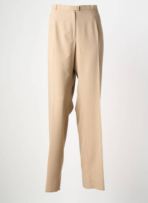 Pantalon droit taille à pinces taille normale beige CHRISTIAN MARRY femme