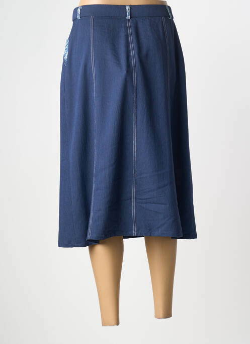 Jupe mi-longue coupe droite bleu FRANCE RIVOIRE femme