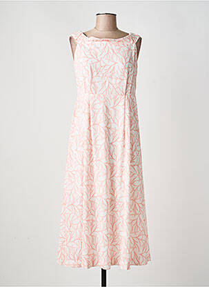 Robe mi-longue imprimé fantaisie sans manche orange COP COPINE femme