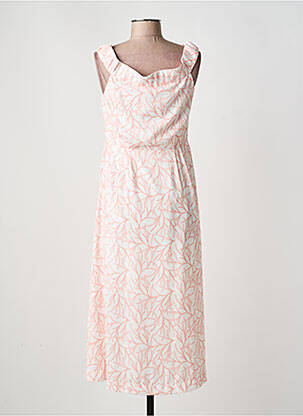 Robe mi-longue imprimé fantaisie sans manche orange COP COPINE femme