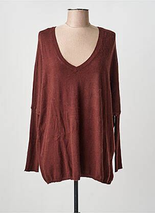 Pull col v manches longues marron ARTLOVE femme