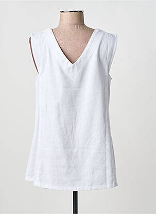 Top col v sans manche blanc VAN-DOS femme
