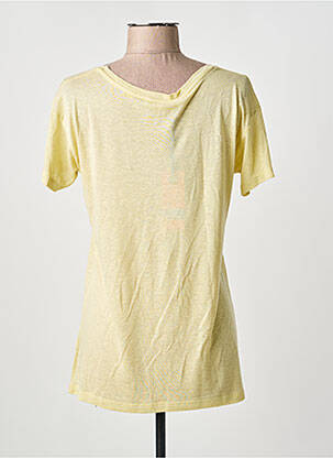 T-shirt stretch manches courtes jaune LA FEE MARABOUTEE femme