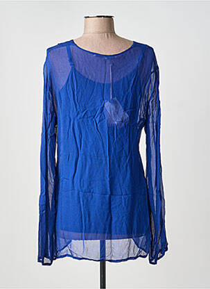 Tunique manches longues légère et transparente bleu LA FEE MARABOUTEE femme