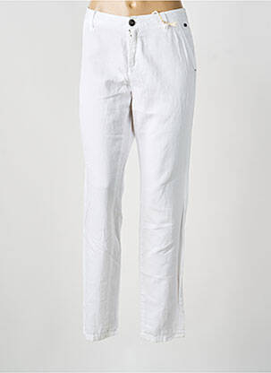 Pantalon chino tissage popeline taille normale blanc DDP femme