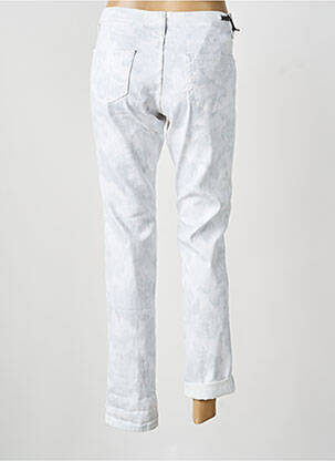 Jeans coupe slim stretch taille normale blanc DESGASTE femme