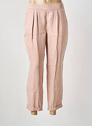 Pantalon 7/8 tissage popeline taille normale rose DESGASTE femme