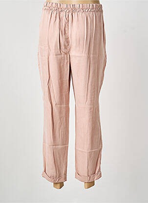 Pantalon 7/8 tissage popeline taille normale rose DESGASTE femme