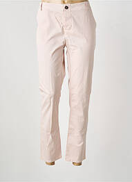 Pantalon chino tissage popeline taille normale rose LA FEE MARABOUTEE femme