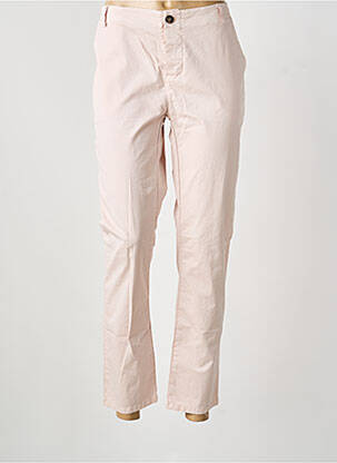 Pantalon chino tissage popeline taille normale rose LA FEE MARABOUTEE femme