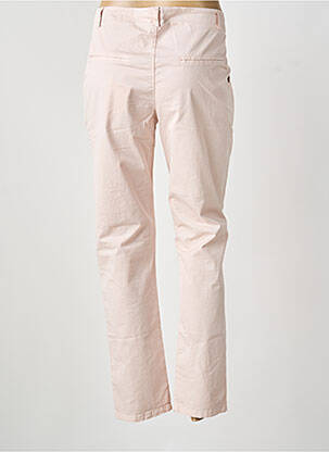 Pantalon chino tissage popeline taille normale rose LA FEE MARABOUTEE femme