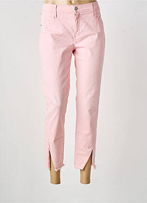 Jeans coupe slim stretch taille normale rose DESGASTE femme