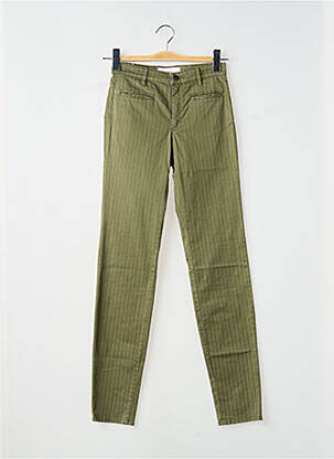 Pantalon chino tissage popeline taille normale vert COUTURIST femme