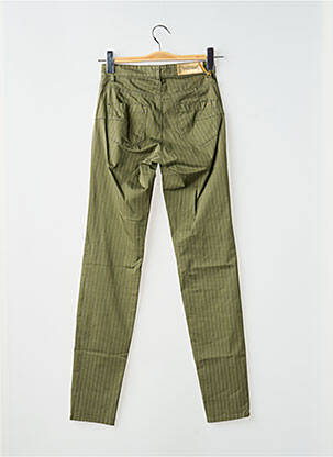 Pantalon chino tissage popeline taille normale vert COUTURIST femme