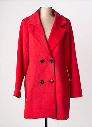 Manteau long coupe cintrée sans capuche rouge LILI SIDONIO femme