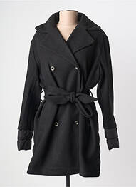 Manteau long coupe cintrée sans capuche noir KAPORAL femme