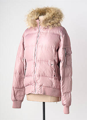 Doudoune manches longues a capuche rose BOMBOOGIE femme