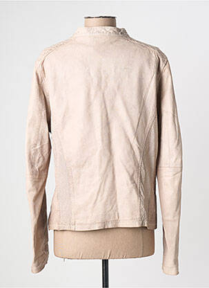 Veste en cuir poches beige BOMBOOGIE femme