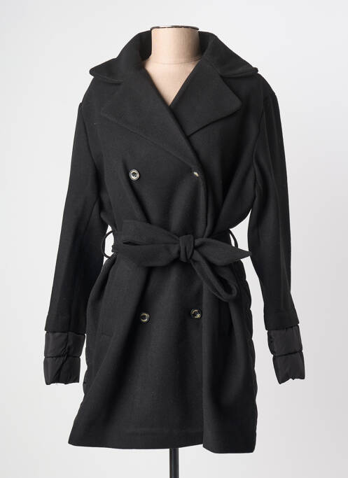 Manteau long coupe cintrée sans capuche noir KAPORAL femme